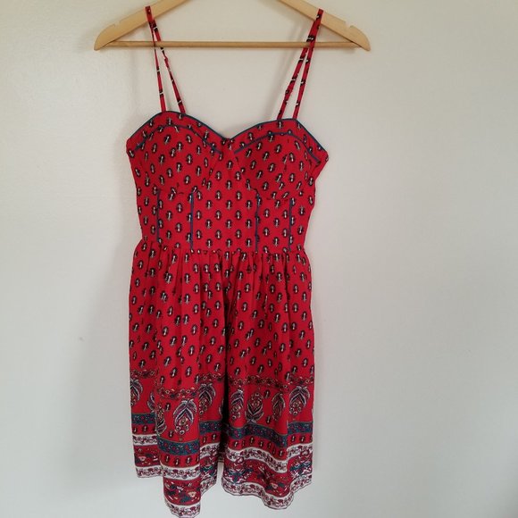 Band of Gypsies Dresses & Skirts - Band of gypsies Red Bustier Fit & Flare Dress